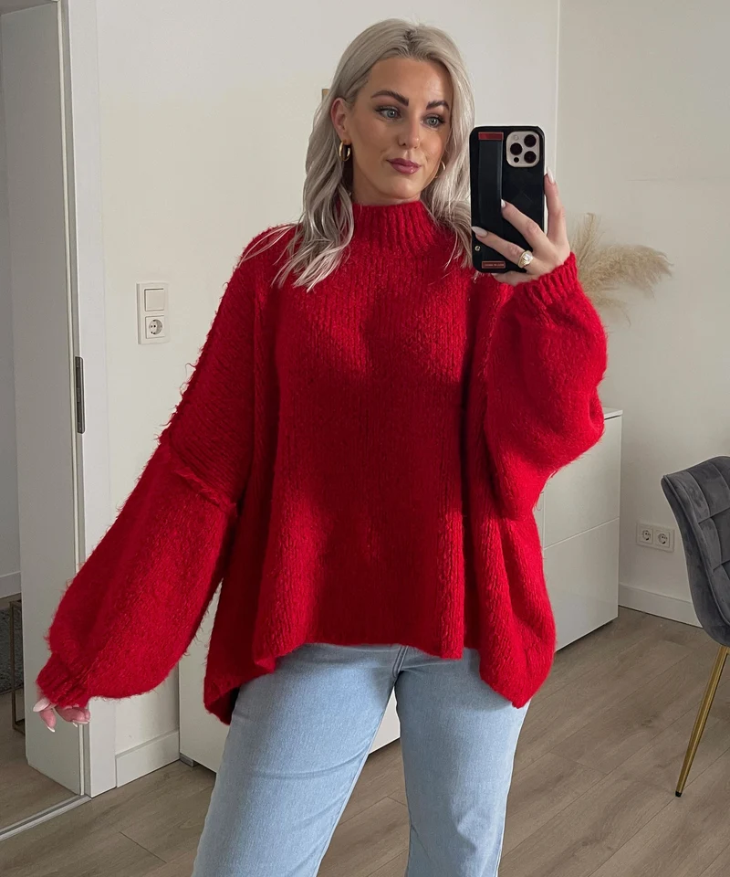 Oversize Pullover Nata Rot