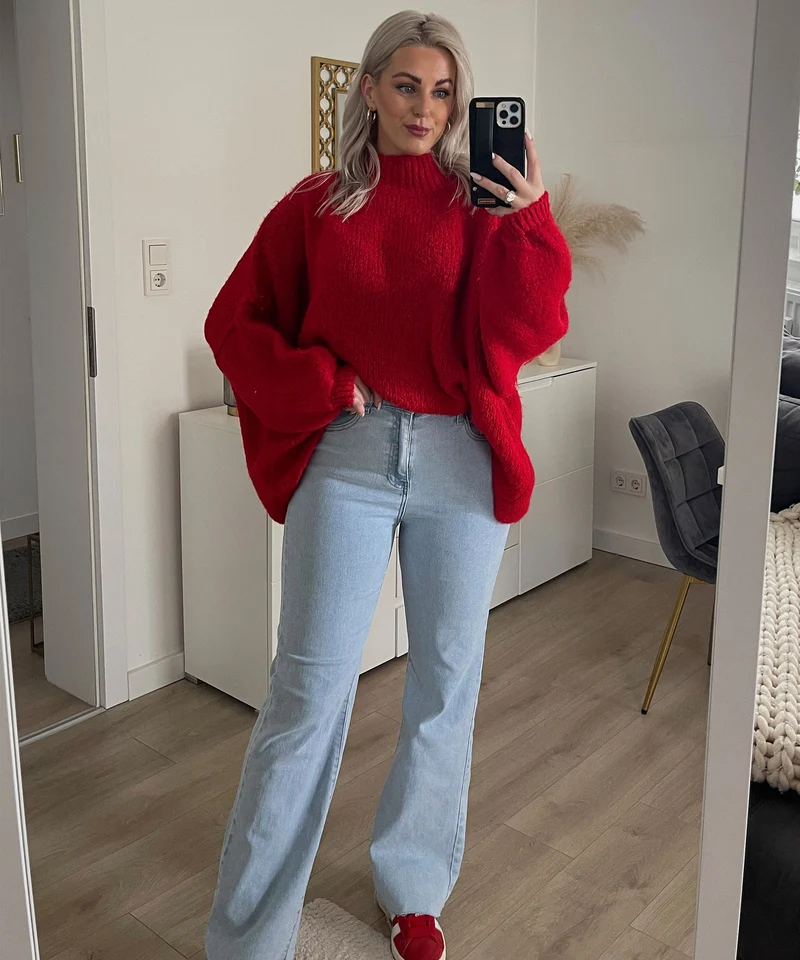 Oversize Pullover Nata Rot