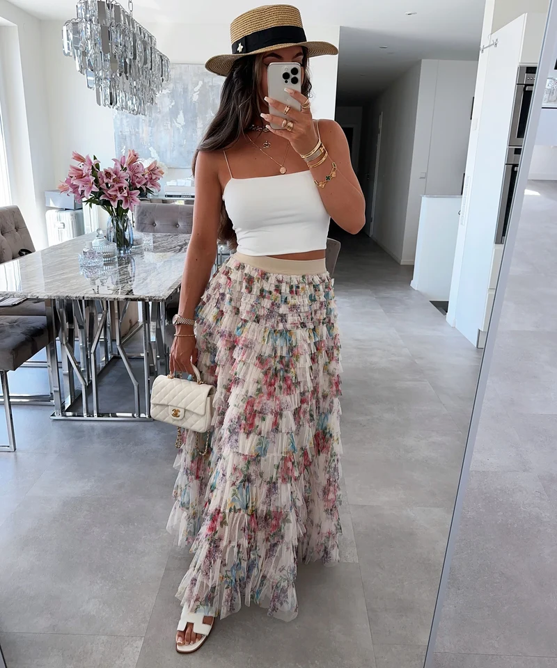 Maxi Rock Clover Beige