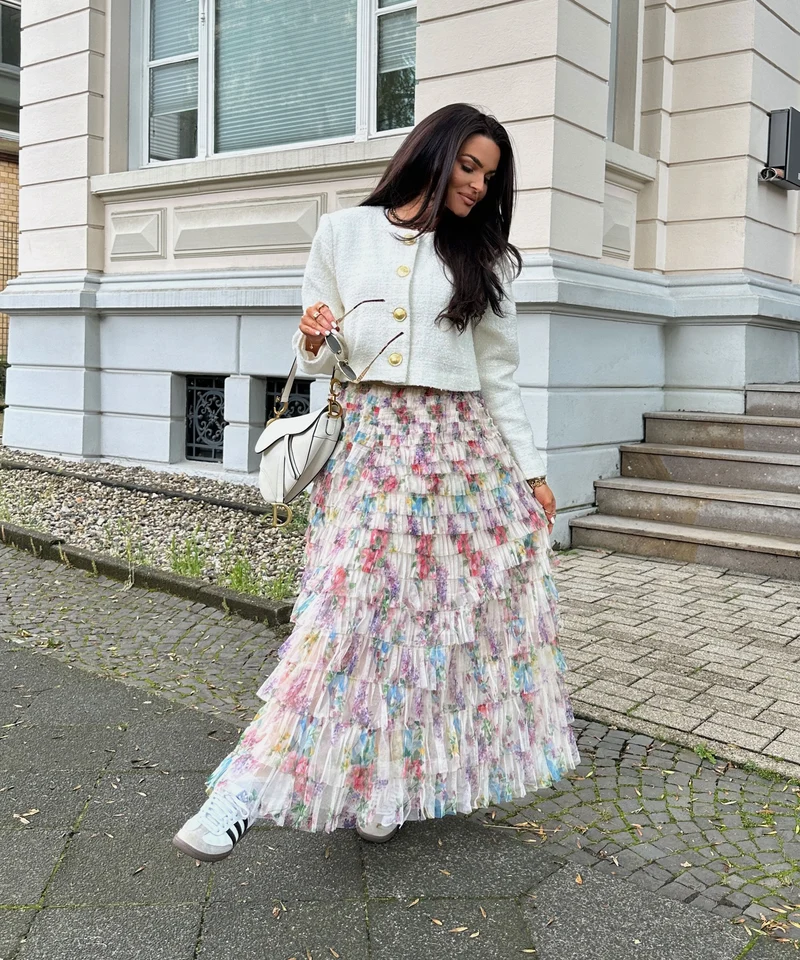 Maxi Rock Clover Beige