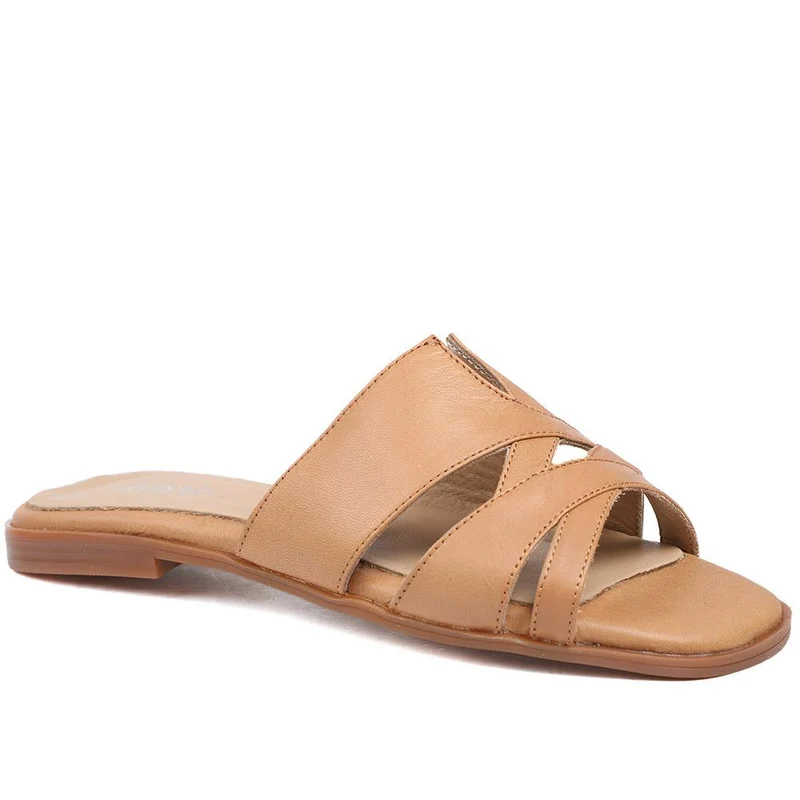 Isa Leather Slip On Sandals - ISA / 328 972