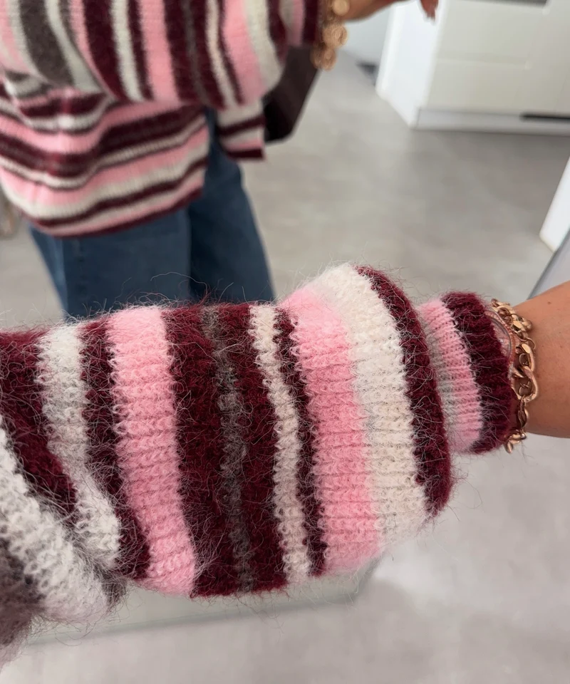 Gestreifter Cardigan Duna Braun