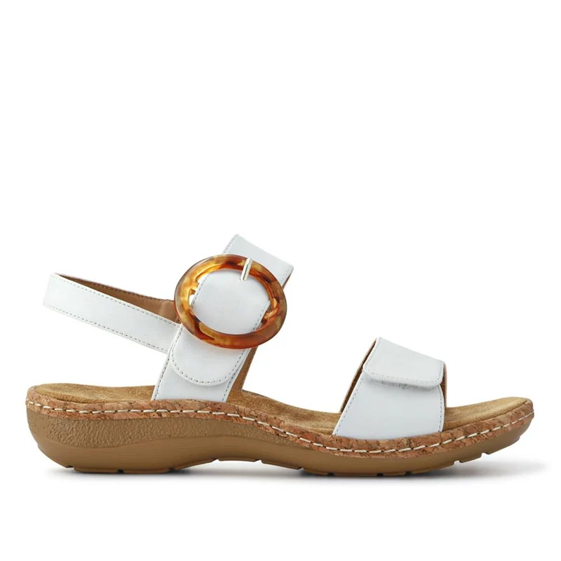 Adjustable Buckle Detail Comfort Sandals - WBINS39084 / 325 249 - White
