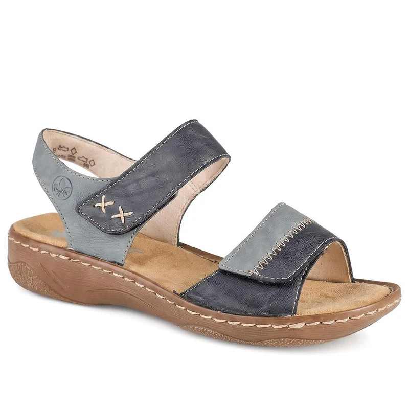 Rieker Dual Adjustable Strap Sandals - RKR43071 / 330 553 - Navy