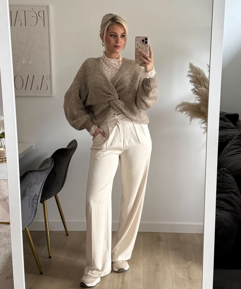 Bundfaltenhose Cleo Creme