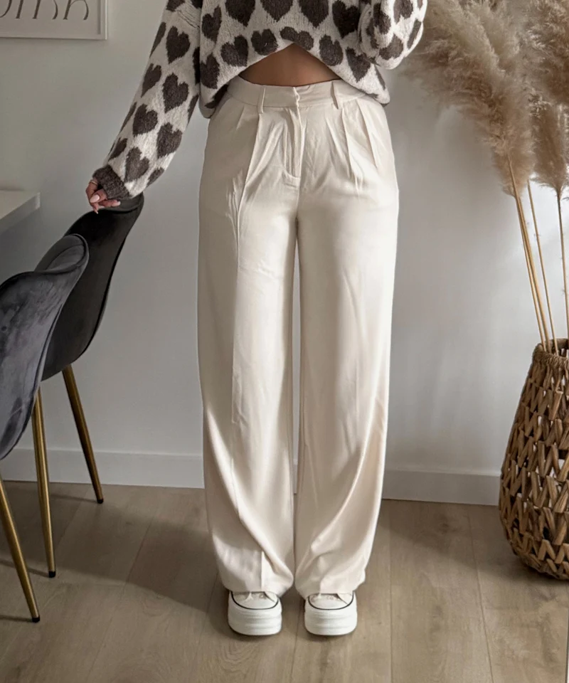 Bundfaltenhose Cleo Creme