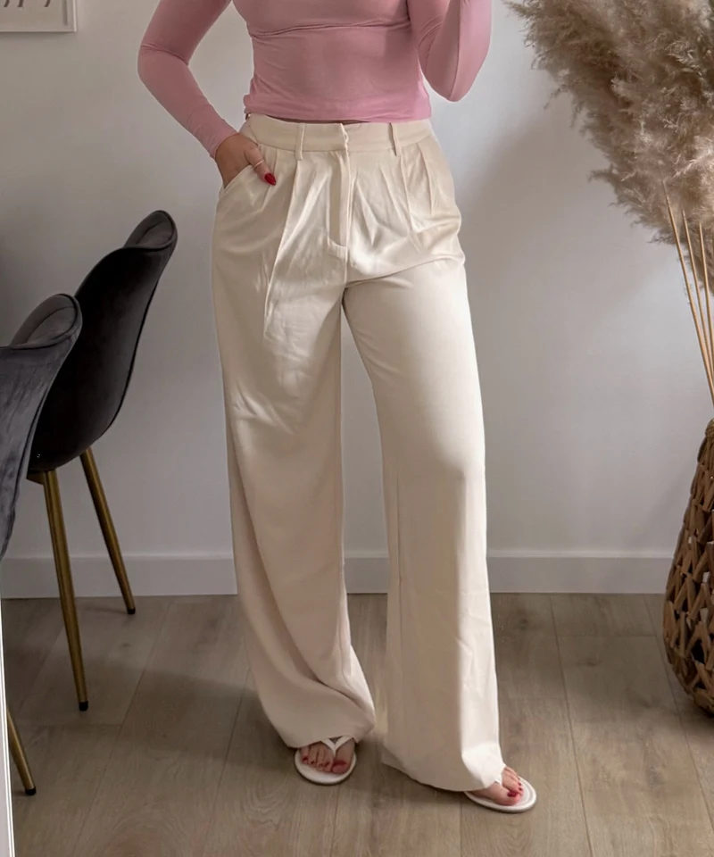 Bundfaltenhose Cleo Creme