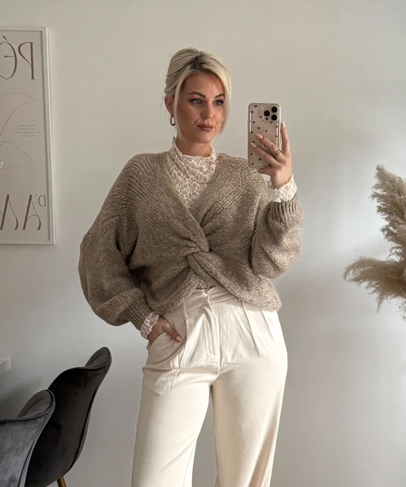 Bundfaltenhose Cleo Creme