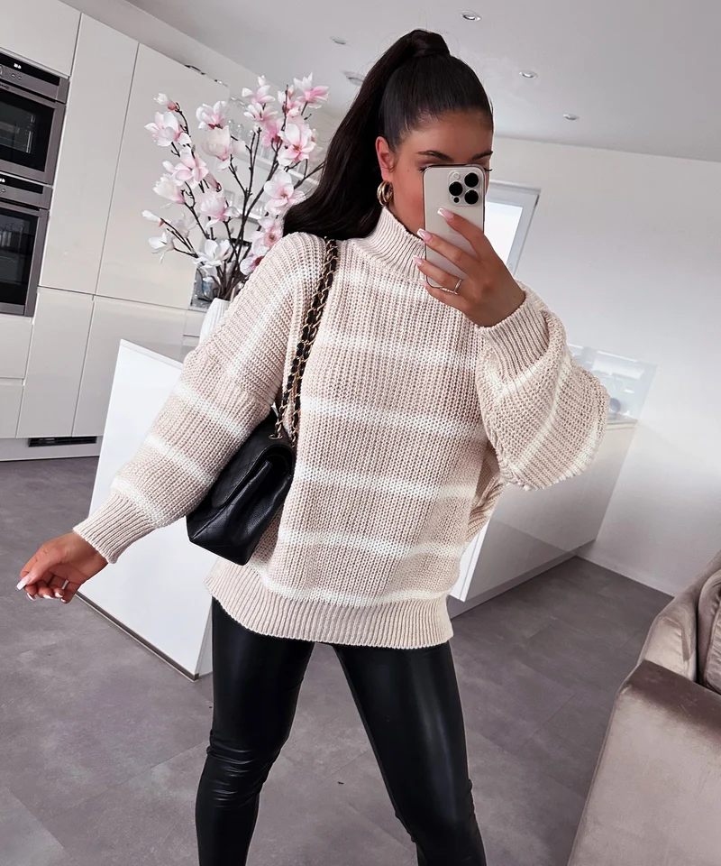 Strick Pullover Carter Weiß Beige