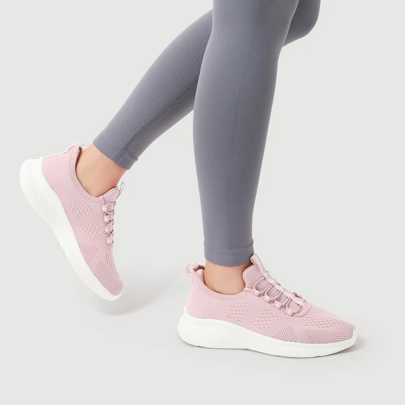 Wide Fit Easy Step In Bungee Lace Trainers - BRK42002 / 328 108 - Blush
