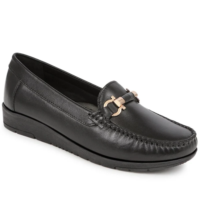 Smart Leather Moccasins - NAP40008 / 326 589 - Black
