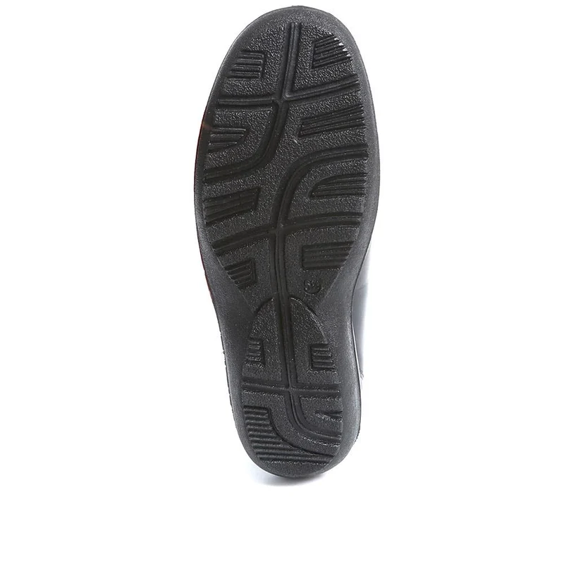 Wide Fit Leather One-Touch-Fasten Monk Shoes - RAJA2305 / 307 957 - Black