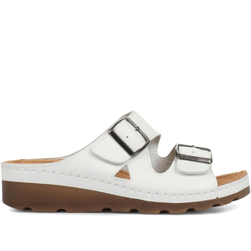 Adjustable Mule Sandals - SERAY33003 / 319 953 - White