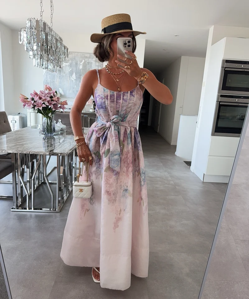 Baumwoll-Leinen Kleid Oona Rose
