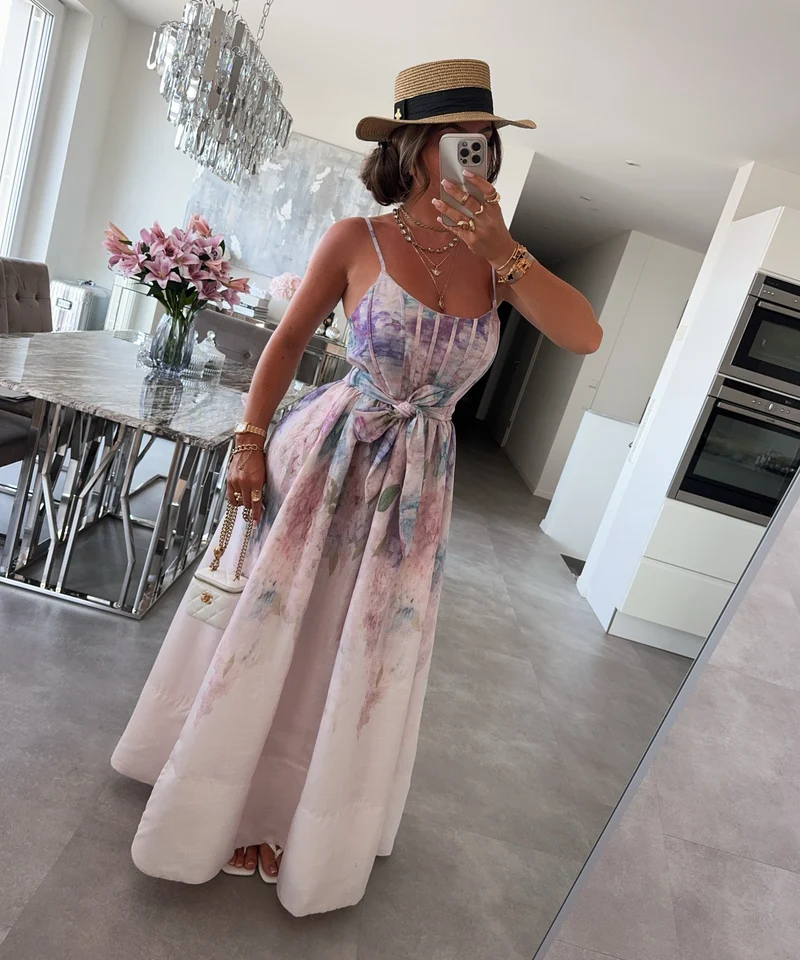 Baumwoll-Leinen Kleid Oona Rose