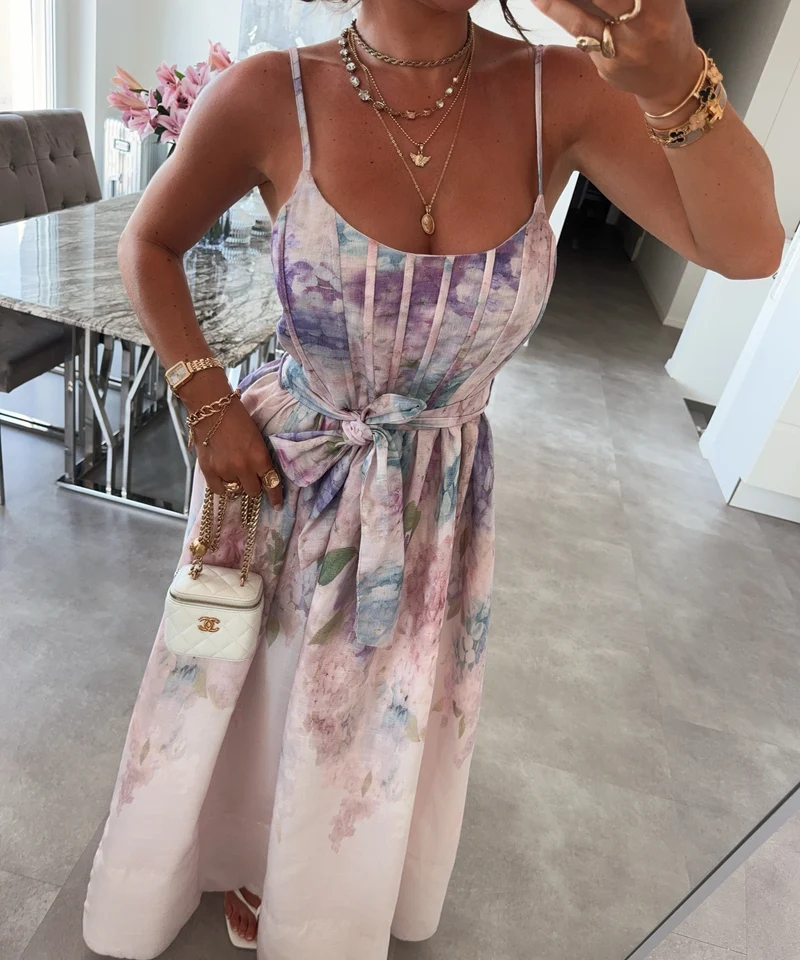 Baumwoll-Leinen Kleid Oona Rose