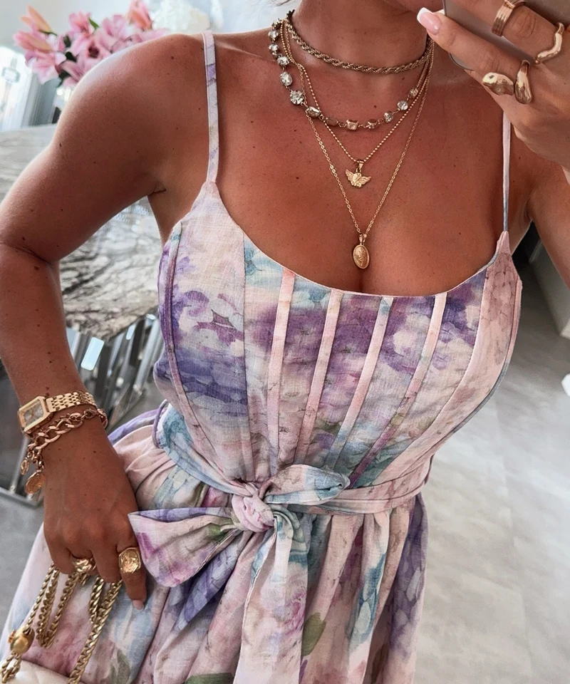 Baumwoll-Leinen Kleid Oona Rose