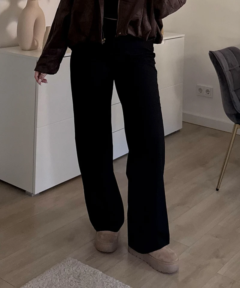 Wide Leg Stretch Jeans Zasu Dunkelbraun