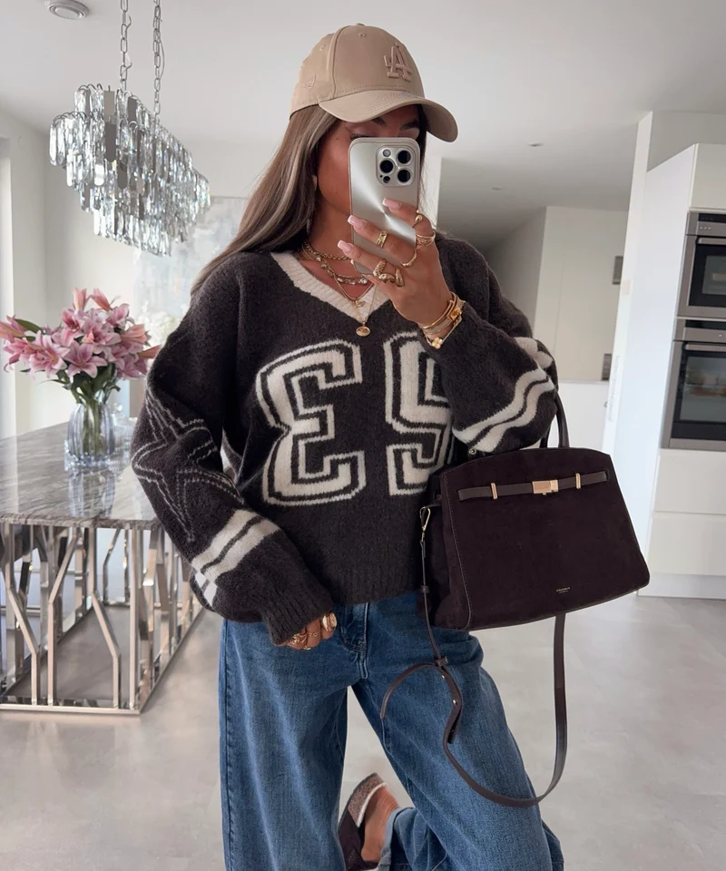 College Pullover Weya Braun