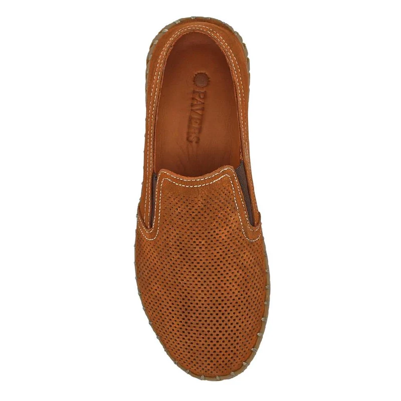 Men's Casual Leather Slip-On Shoes - OZIL41000 / 326 847 - Tan