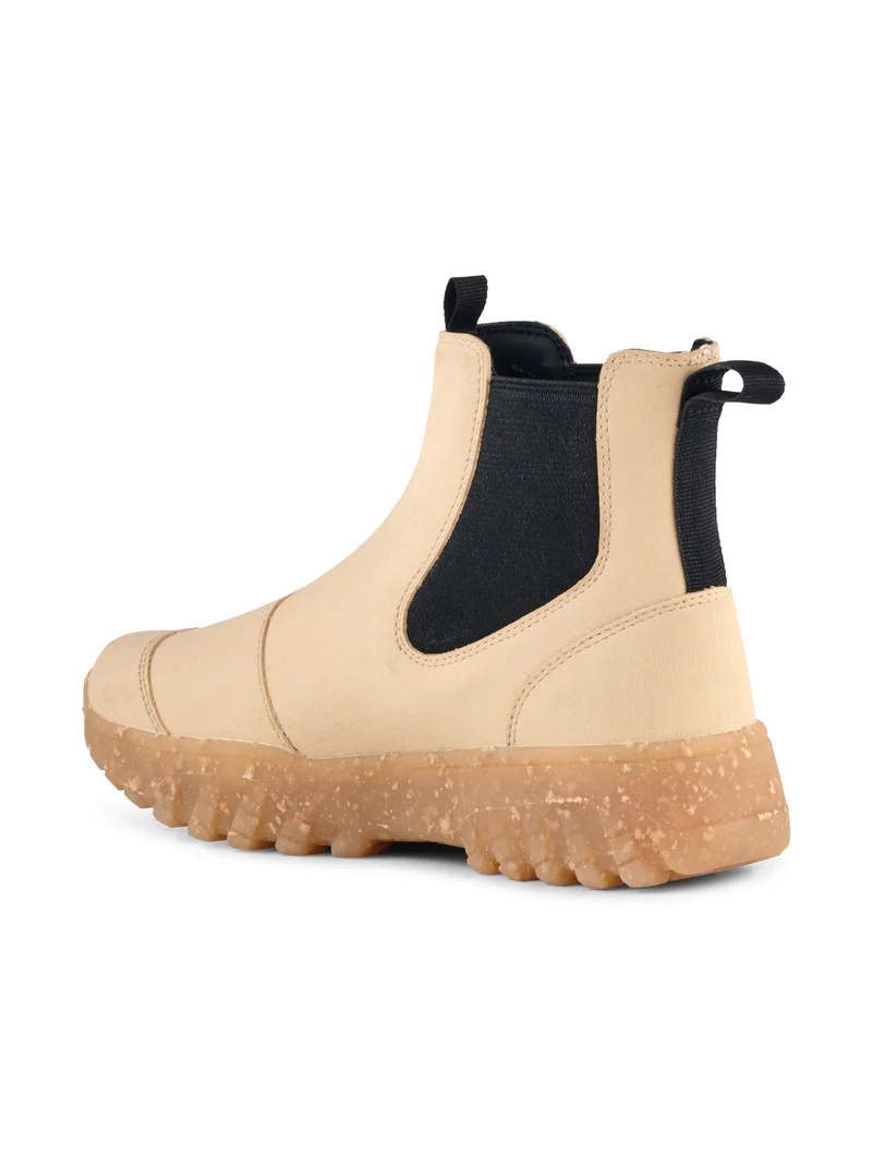Magda Rubber Track Boot - Beige