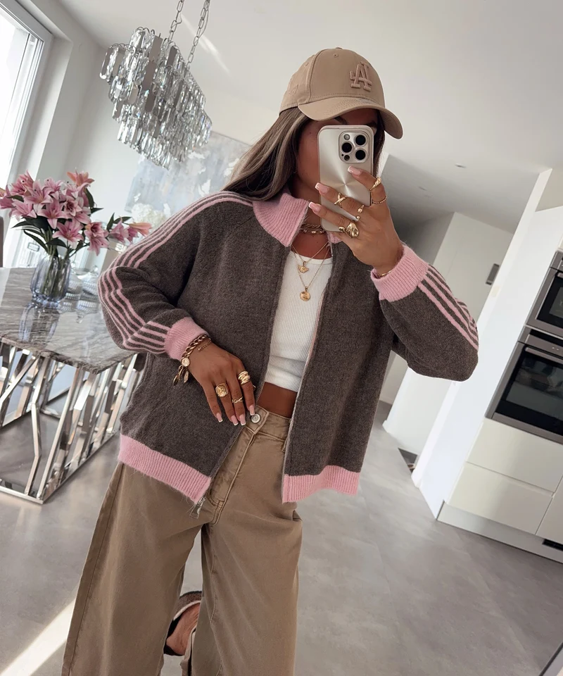 Zip Jacke Idun Rosa Braun