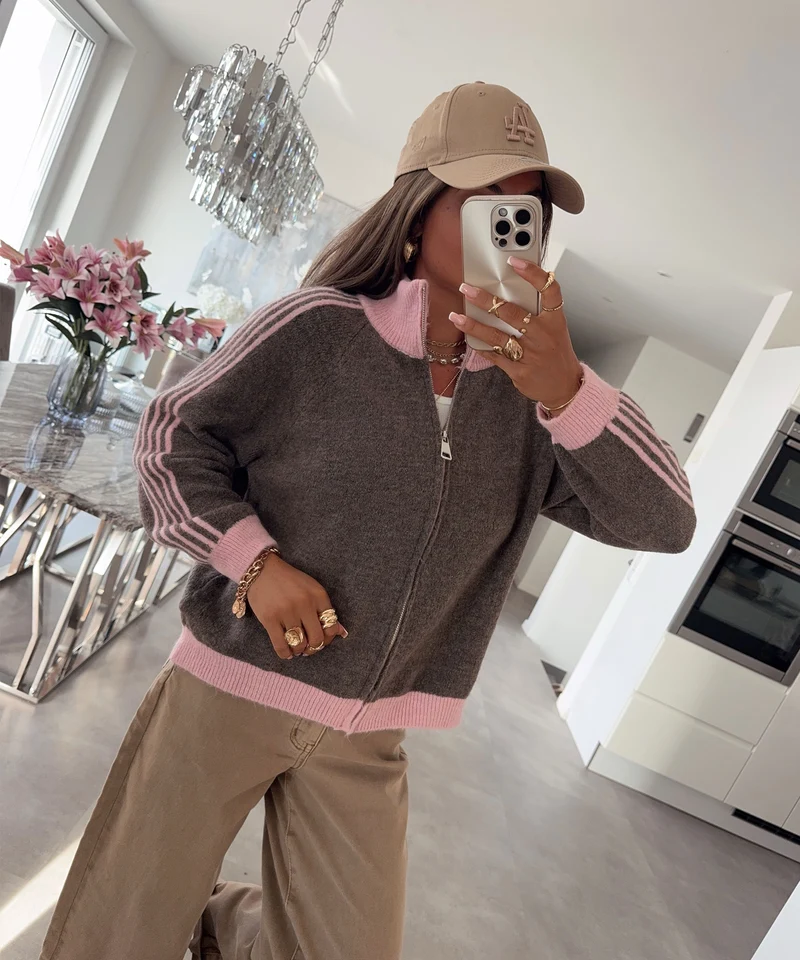 Zip Jacke Idun Rosa Braun