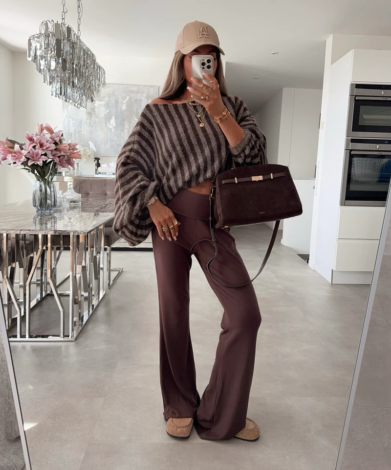 Gestreifter Pullover Lova Braun