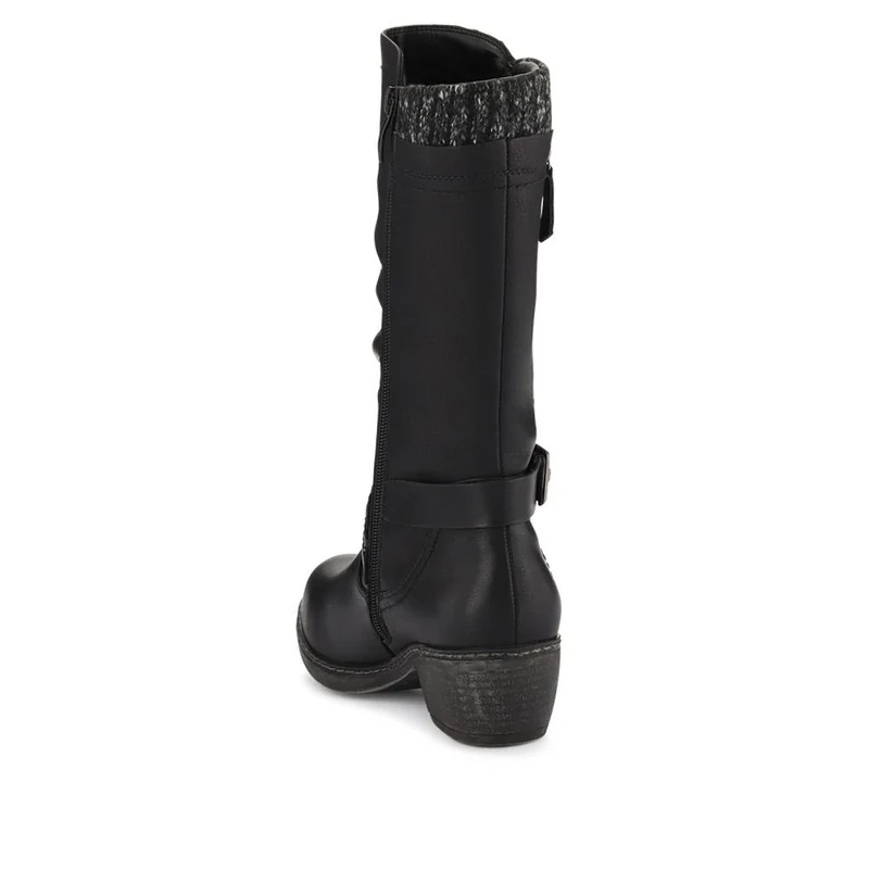 Buckle-Detailed Slouch Long Boots - WOIL40021 / 326 323 - Black