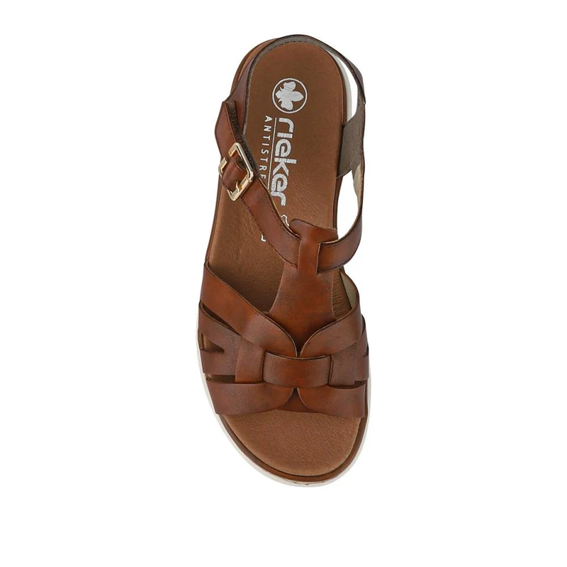 Leather Buckle-Up Sandals - RKR41540 / 327 289 - Tan