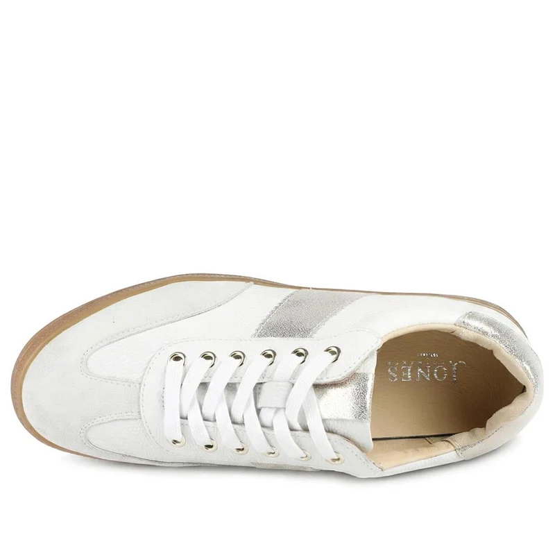 Belloza Leather Lace Up Trainers - BELLOZA / 329 272 - White-Gold