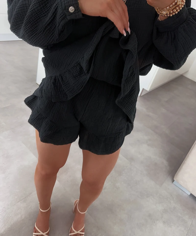 Musselin Jumpsuit Juana Schwarz