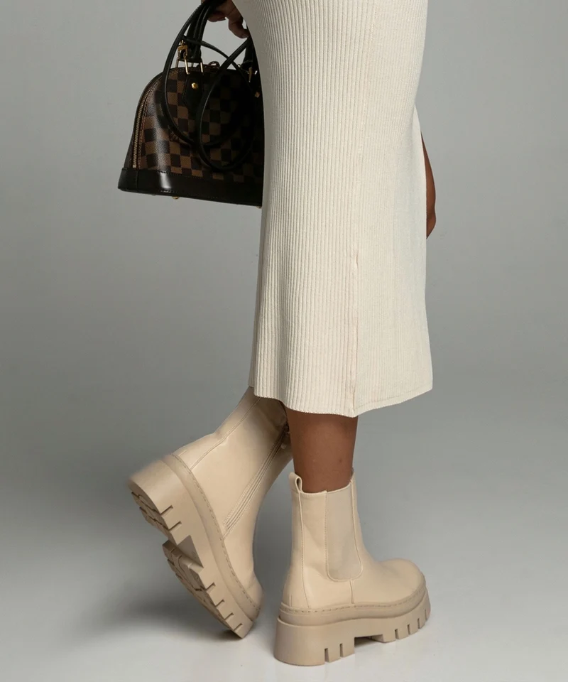 Chelsea Boots Nora Short Beige