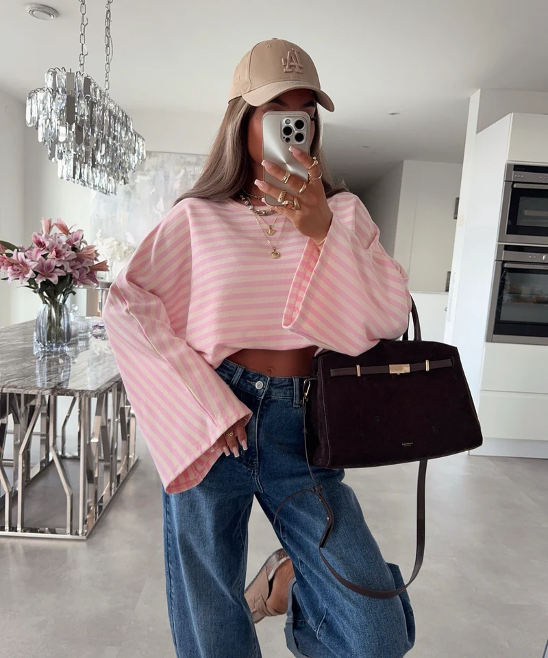 Longsleeve Gestreift Orea Rosa