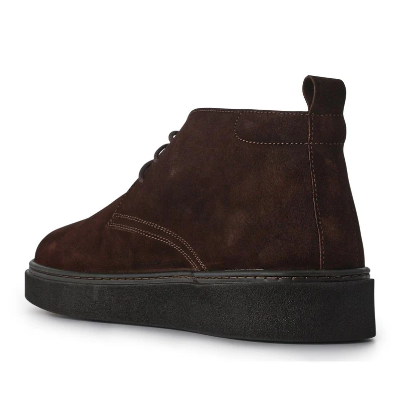 Dane Leather Lace-Up Boots - DANE / 327 863 - Brown Suede