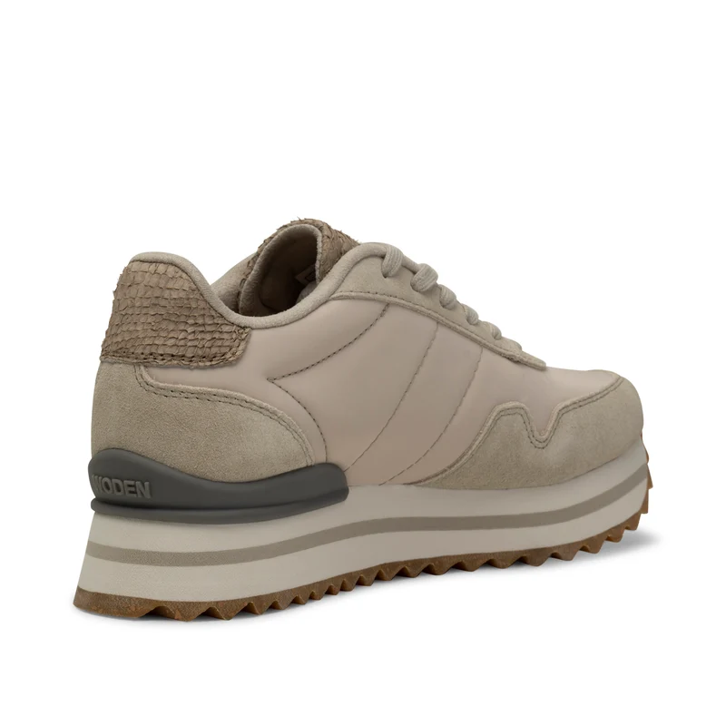Nora III Leather Plateau - Silver Lining
