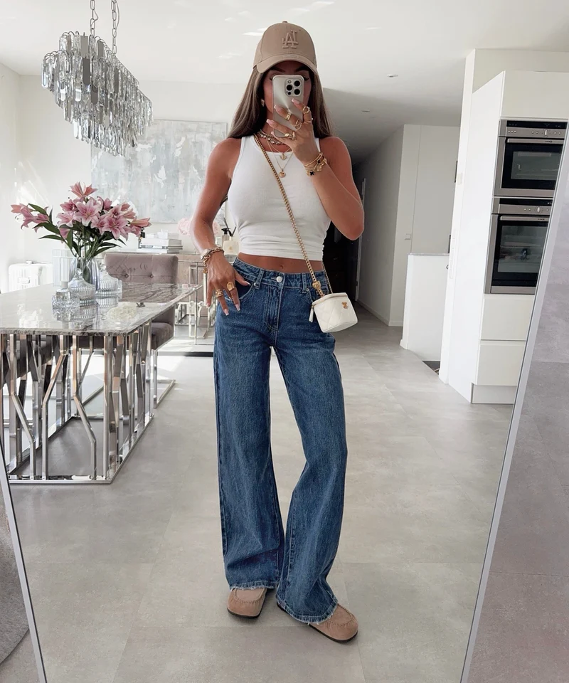 Stretch Straight Leg Jeans Kessi Blau
