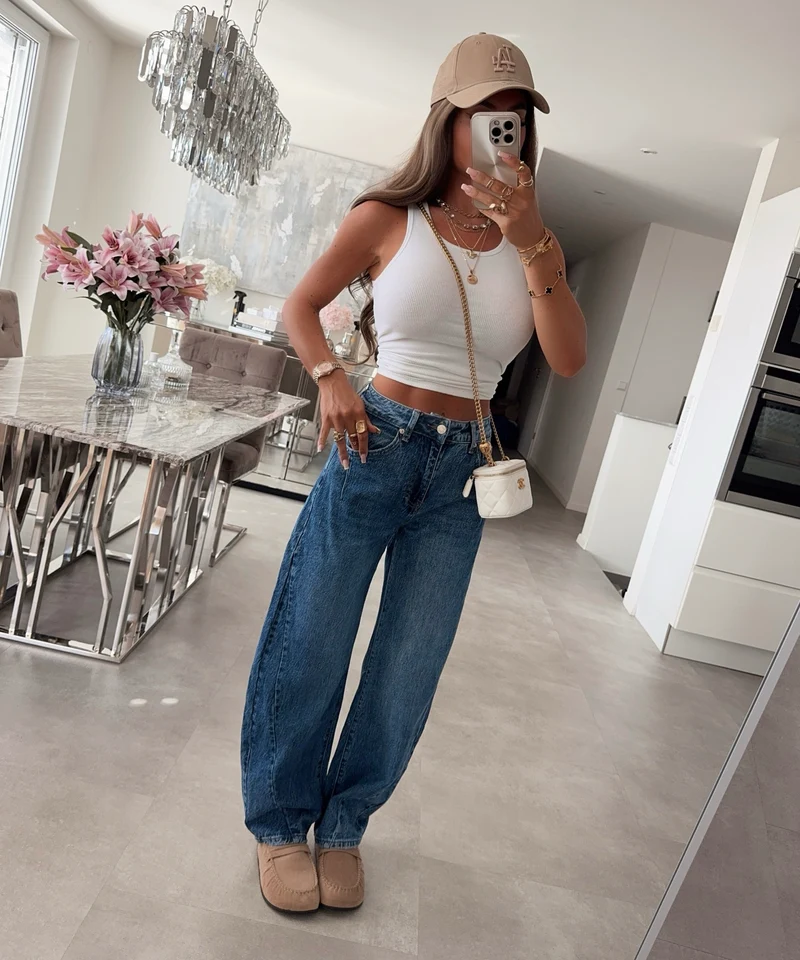 Stretch Balloon Jeans Ovia Vintage Dunkelblau