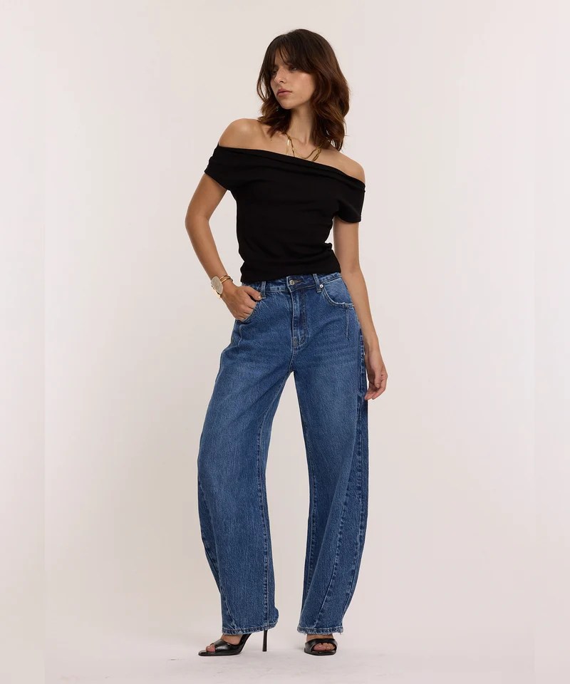 Stretch Balloon Jeans Ovia Vintage Dunkelblau