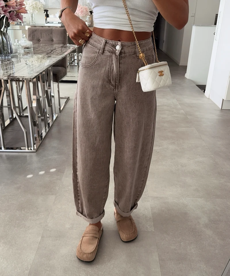 Stretch Balloon Jeans Laeticia Taupe