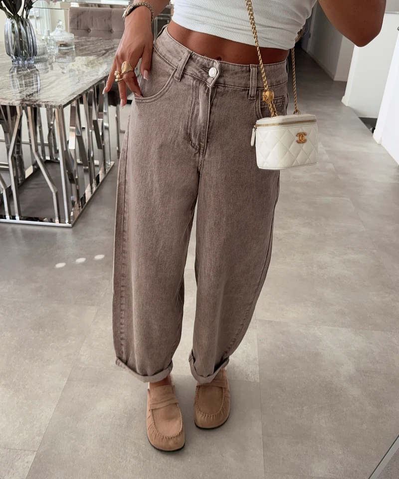 Stretch Balloon Jeans Laeticia Taupe