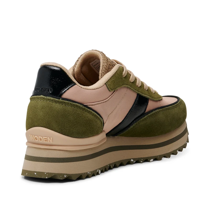 Nellie II Metallic Plateau - Coffee Cream/Dark Olive
