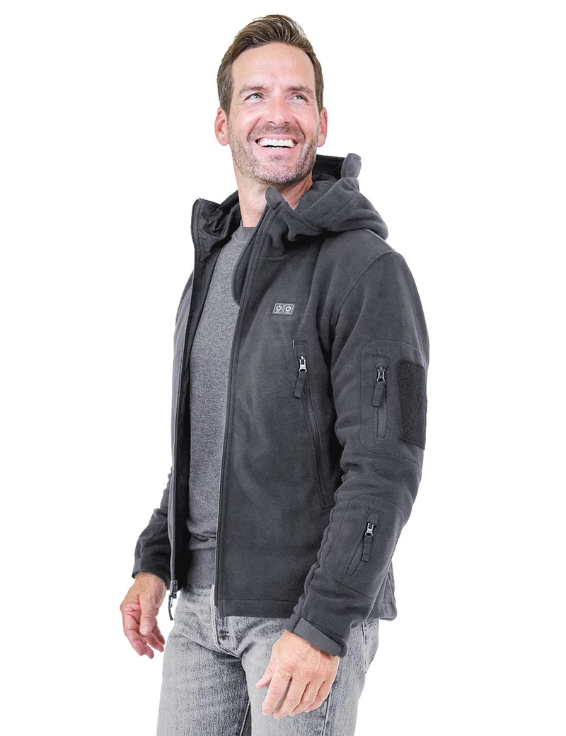 ANTARCTICA GEAR Fleece Heating Jacket, Fit Zip Hood Winter Jacket For Men