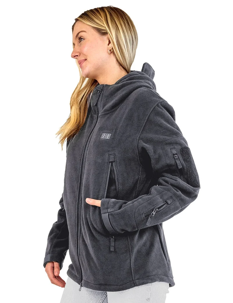 ANTARCTICA GEAR Fleece Heating Jacket, Fit Zip Hood Winter Jacket For Men