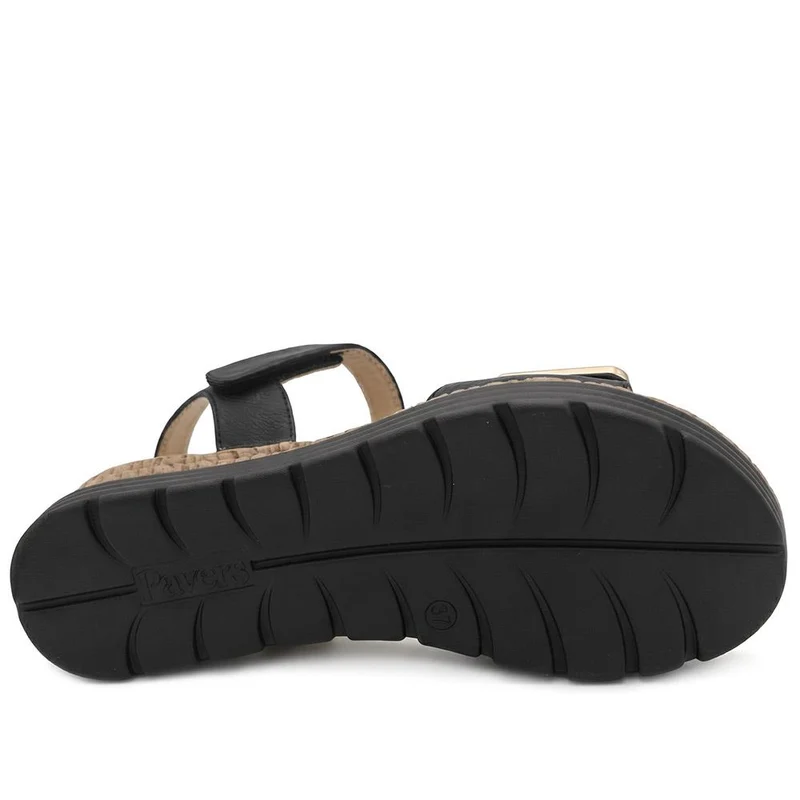 Wedge Heel Memory Foam Sandals - WBINS43016 / 329 031 - Black