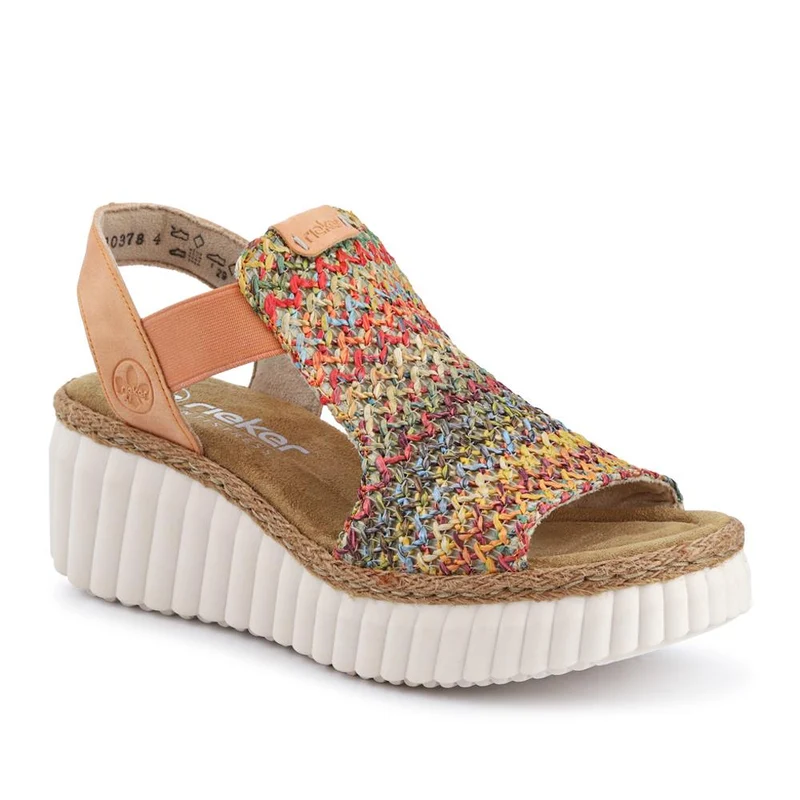 Woven Slingback Wedges - RKR39535 / 325 031 - Orange Multi