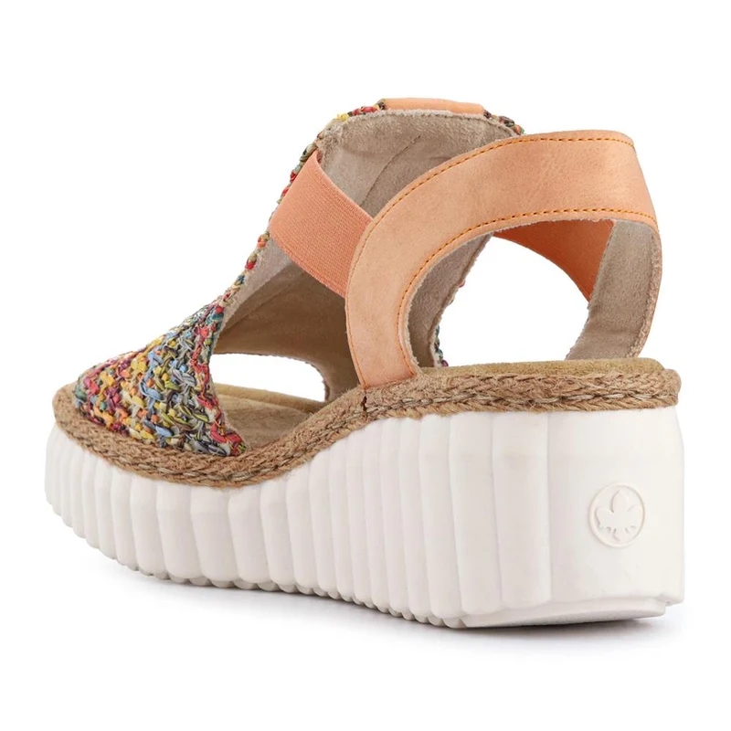 Woven Slingback Wedges - RKR39535 / 325 031 - Orange Multi