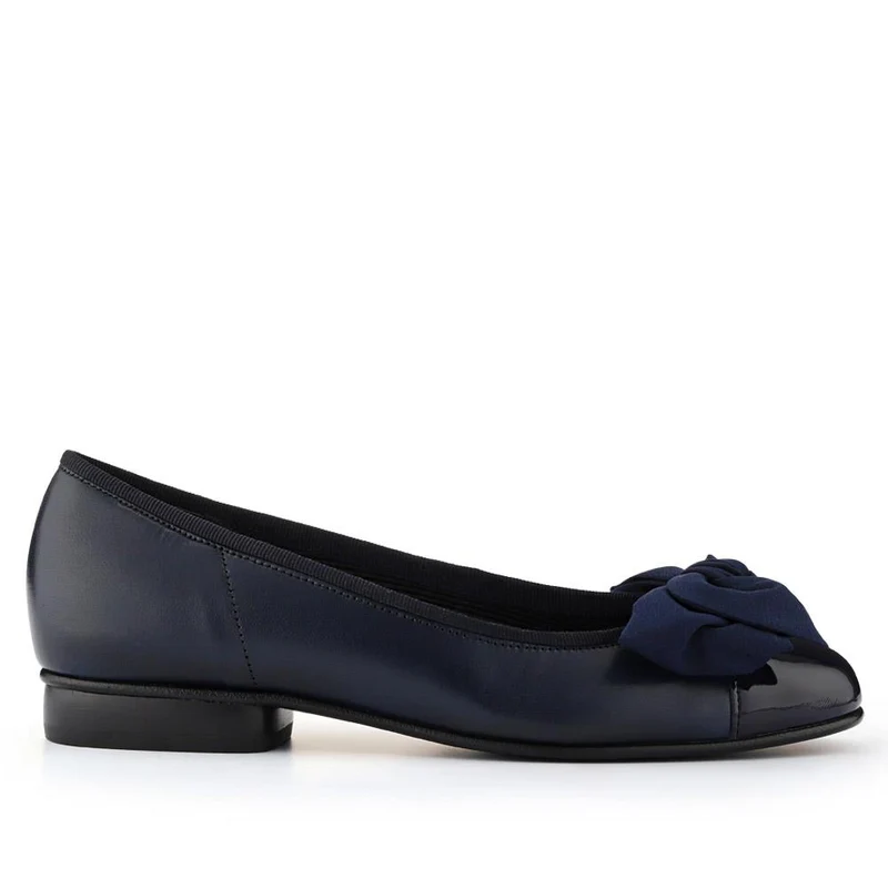 Amy Bow-Detailed Ballet Pumps - GAB38500 / 324 167 - Navy