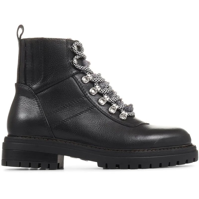 Susanna Leather Hiker Boots - SUSANNA / 322 841 - Black