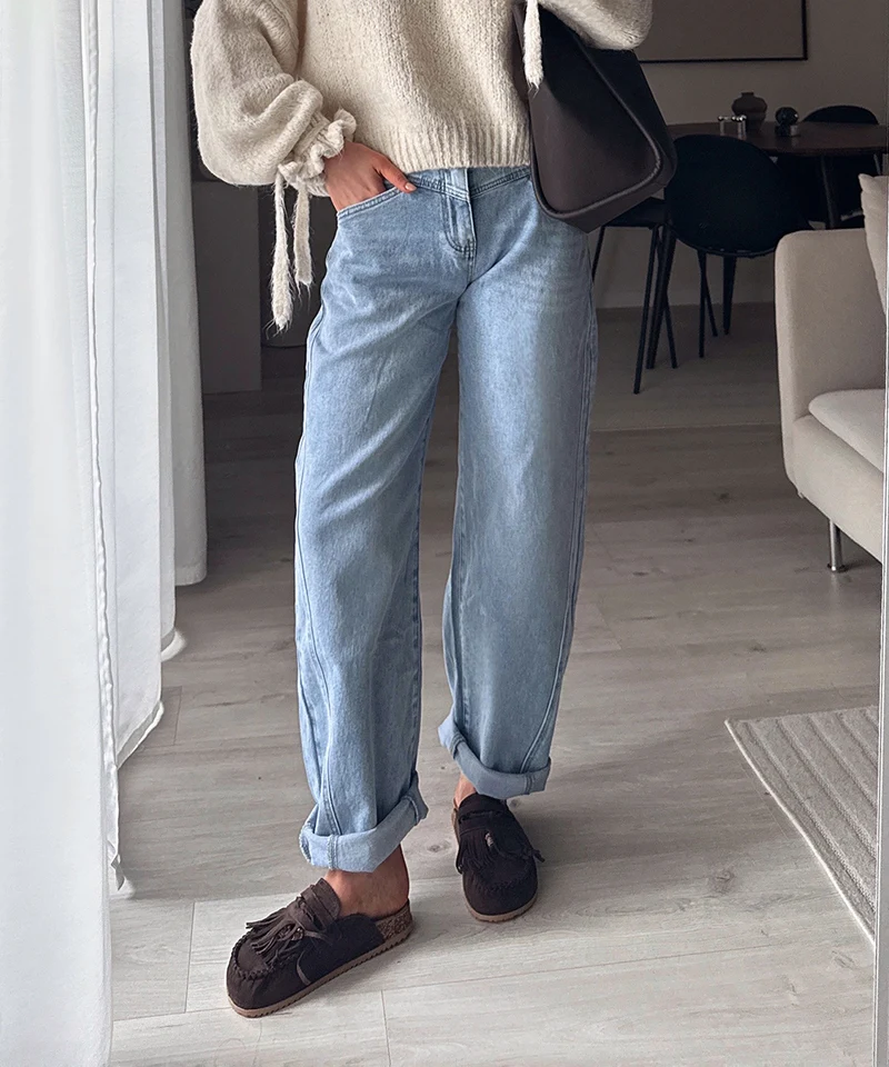 Barrel Jeans Miranda Hellblau